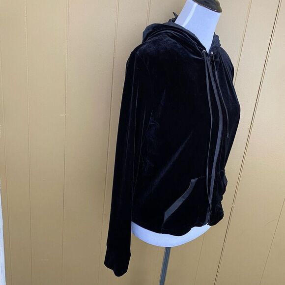 Willi Smith women L velour matching suit w/zip up jacket and cargo pants black - Picture 10 of 16